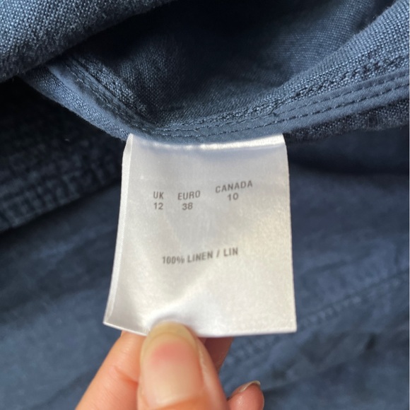 Windsmoor Blue Linen Relaxed wide sleeves Lightweight Blazer Jacket Sz 10 - Picture 10 of 10